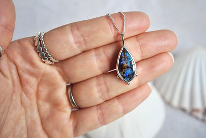 Mystic- Solid Boulder Opal Pendant