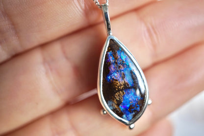 Mystic- Solid Boulder Opal Pendant
