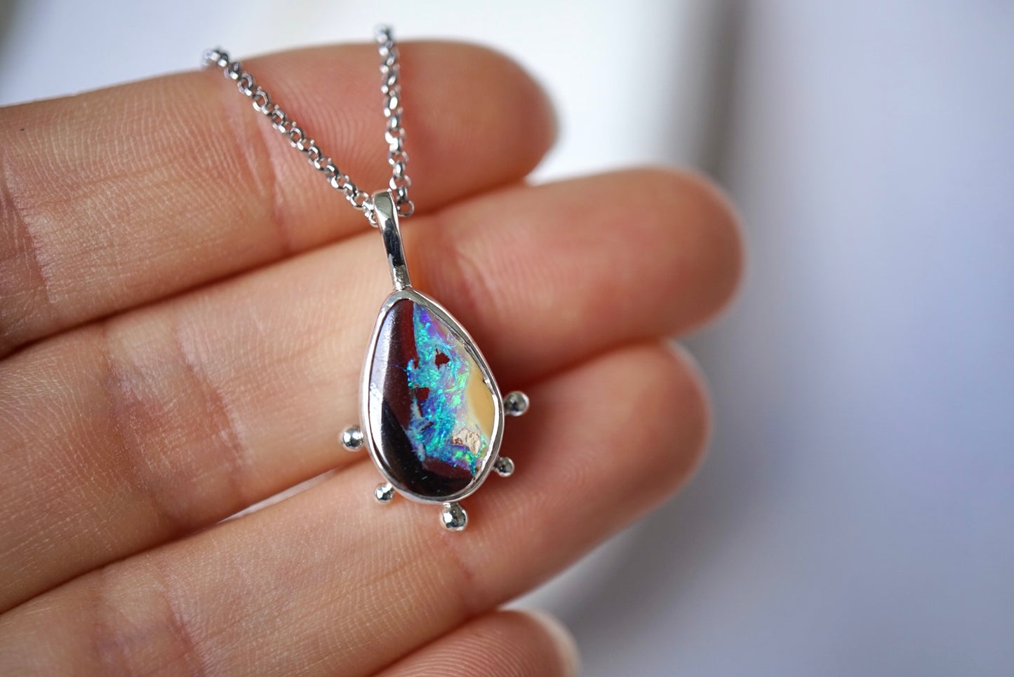 Eclipse - Solid Australian Opal Pendant