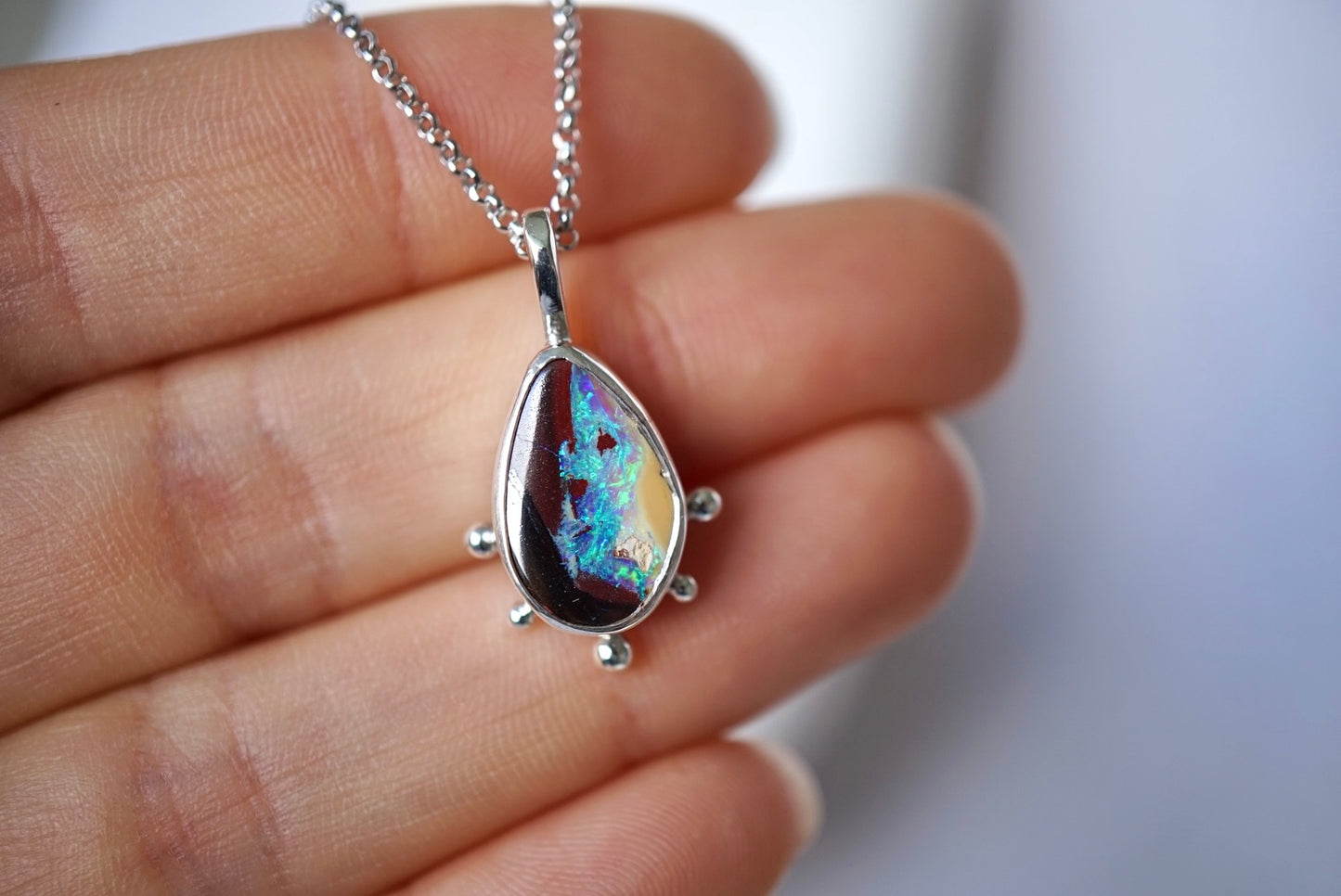 Eclipse - Solid Australian Opal Pendant