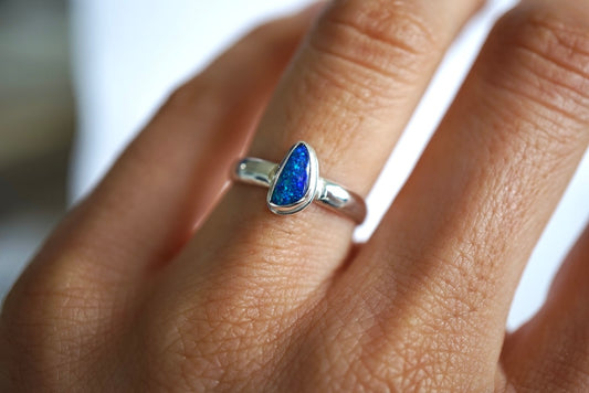 Oceana - Boulder opal ring size K