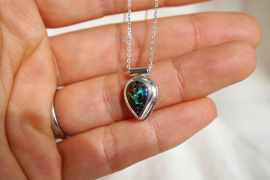 Matrix Opal Teardrop Necklace