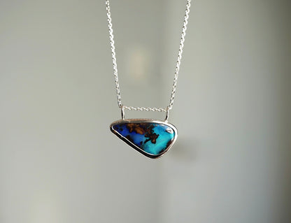 Teal Solid Boulder Necklace
