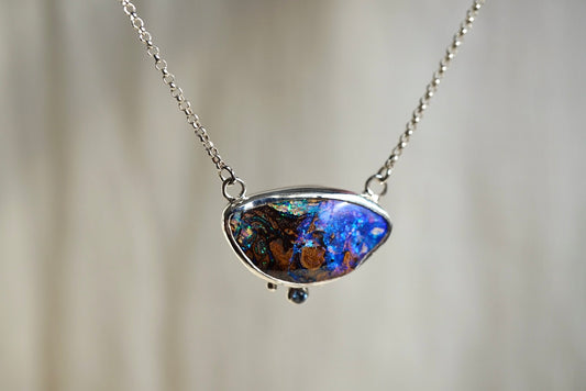 Cenit - Solid Boulder Opal Necklace