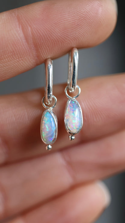 Boulder Opal Hoops