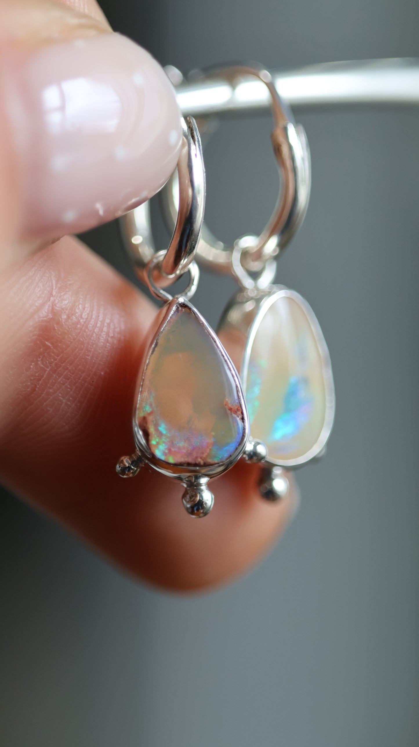 Boulder Opal Hoops