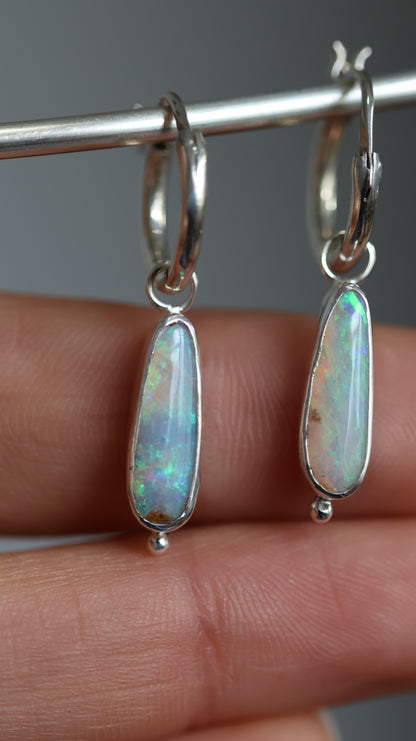 Boulder Opal Hoops