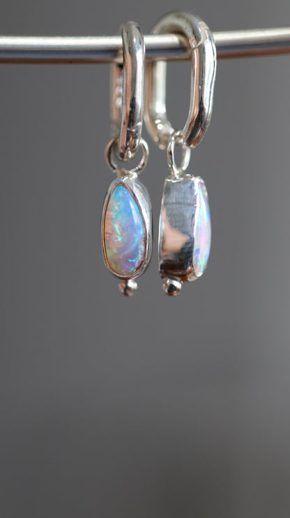 Boulder Opal Hoops