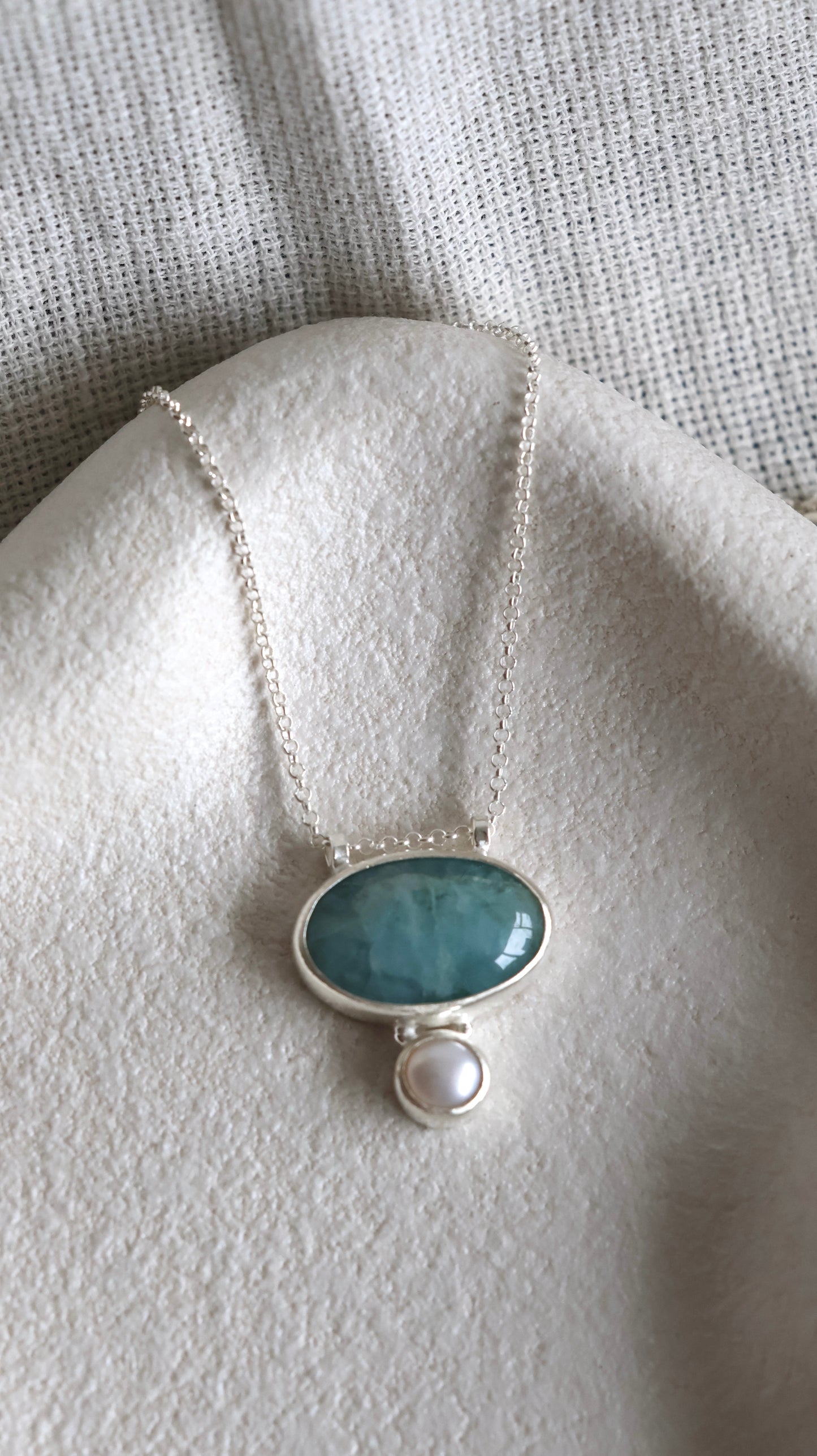 Aquamarine & Pearl Necklace