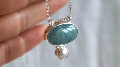 Aquamarine & Pearl Necklace