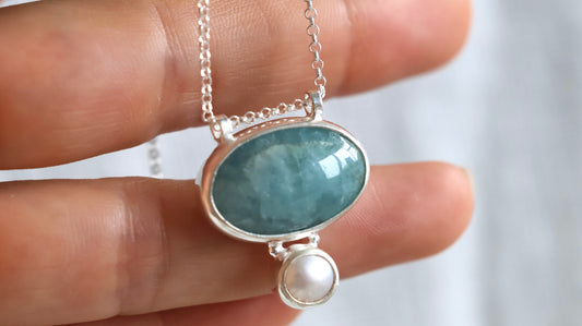 Aquamarine & Pearl Necklace