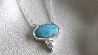 Larimar & Pearl Necklace