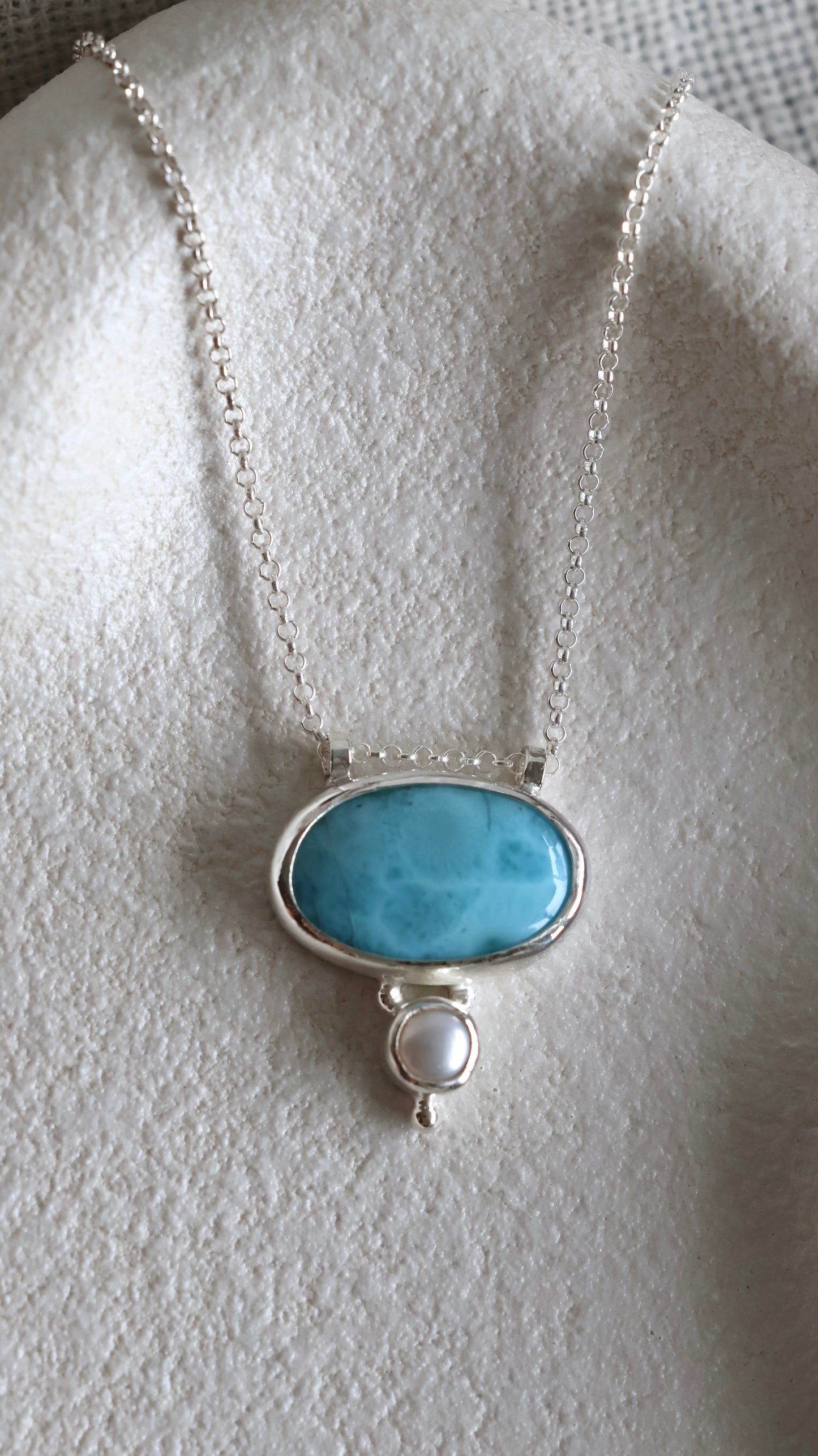 Larimar & Pearl Necklace