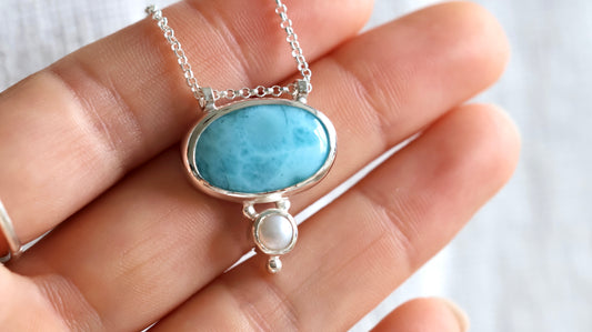 Larimar & Pearl Necklace