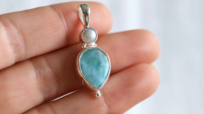 Muse Duo - Pearl & Larimar Pendant