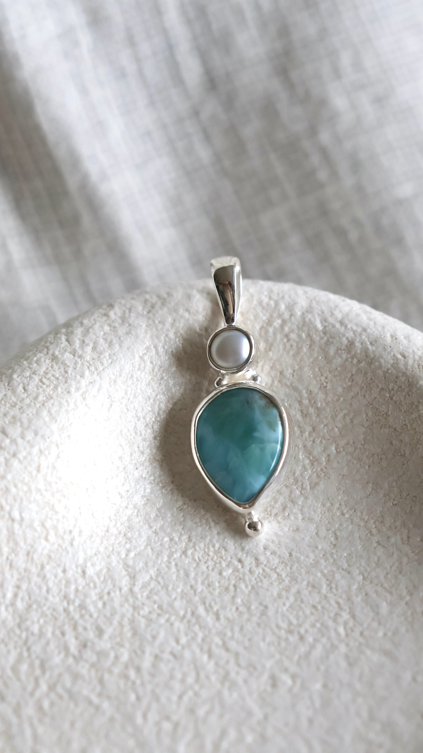 Muse Duo - Pearl & Larimar Pendant