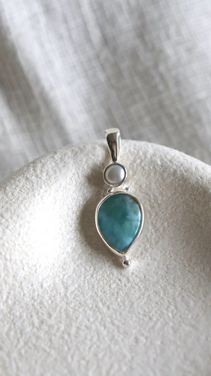 Muse Duo - Pearl & Larimar Pendant