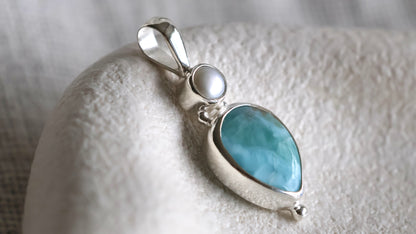 Muse Duo - Pearl & Larimar Pendant
