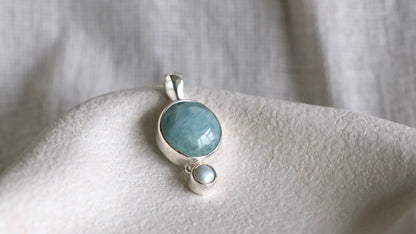 Aquamarine & Pearl Pendant