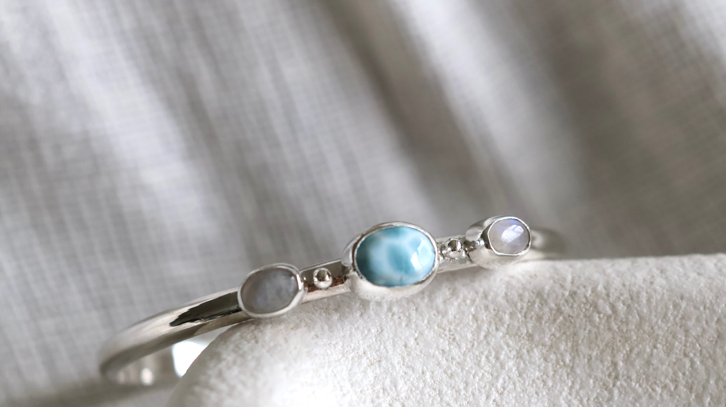 Larimar & Moonstone - Malie Cuff