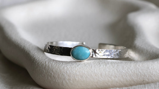 Hammered Larimar Cuff
