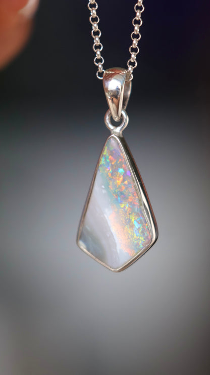 Solid Lightning Ridge Opal Pendant