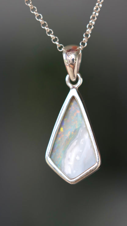 Solid Lightning Ridge Opal Pendant