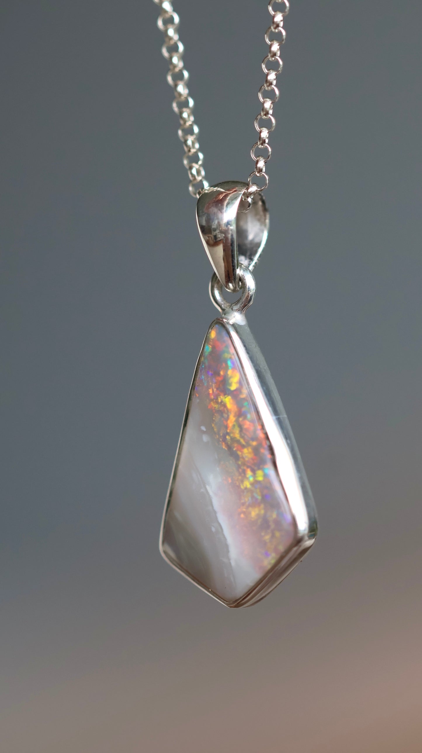 Solid Lightning Ridge Opal Pendant