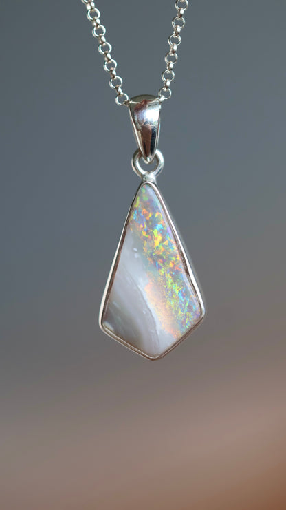 Solid Lightning Ridge Opal Pendant