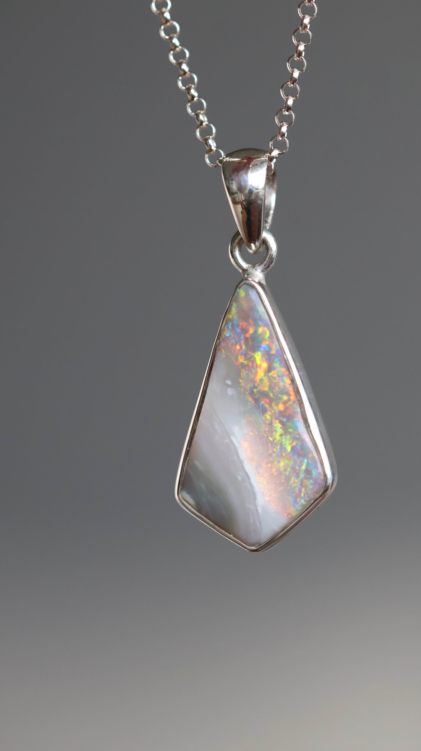 Solid Lightning Ridge Opal Pendant