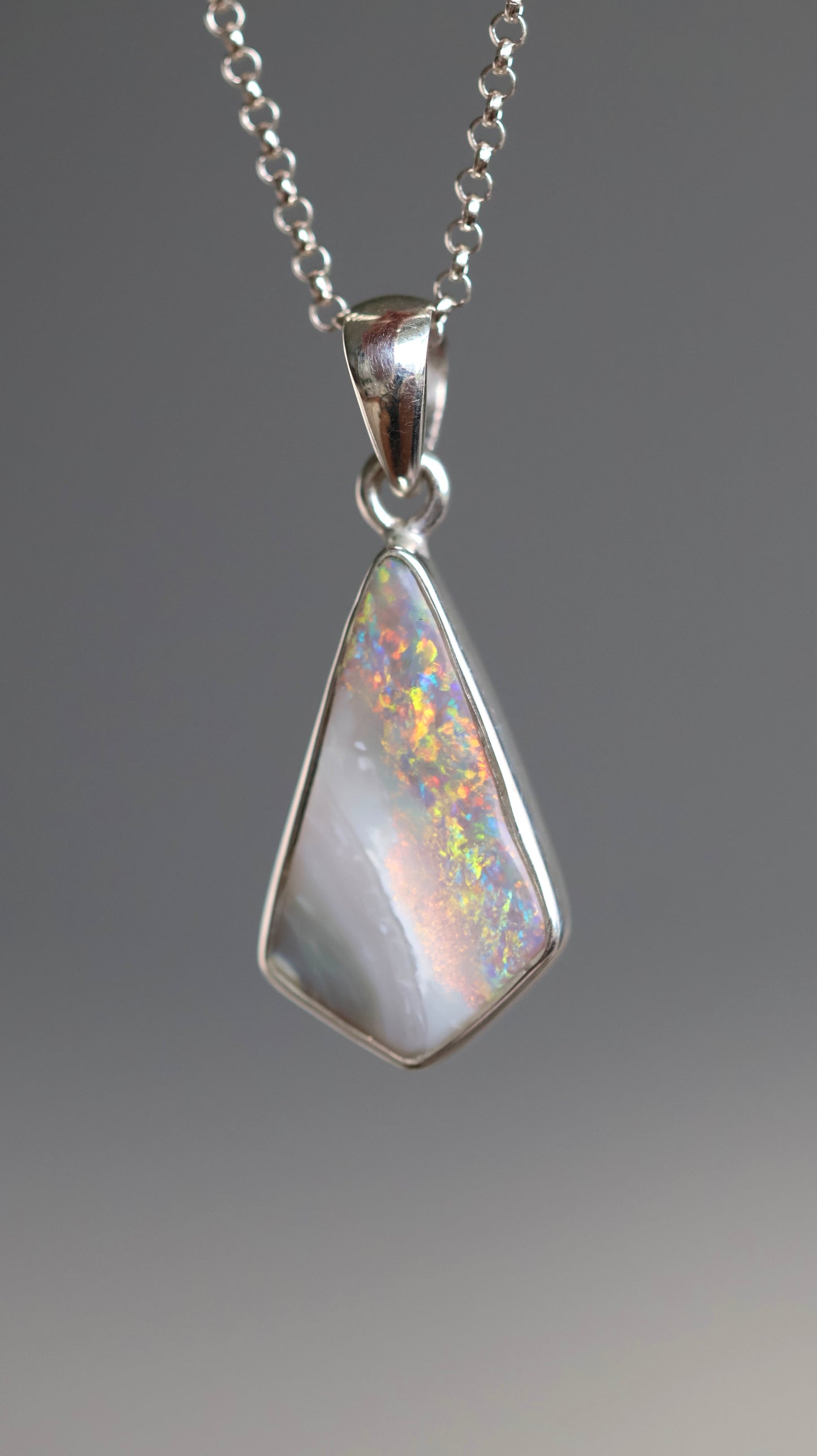 Solid Lightning Ridge Opal Pendant