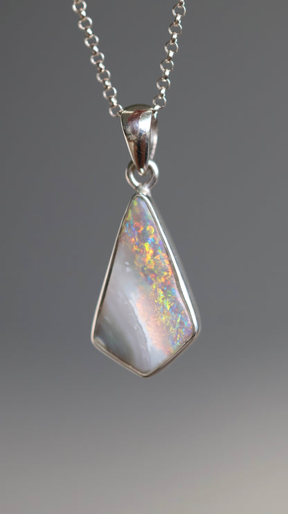 Solid Lightning Ridge Opal Pendant