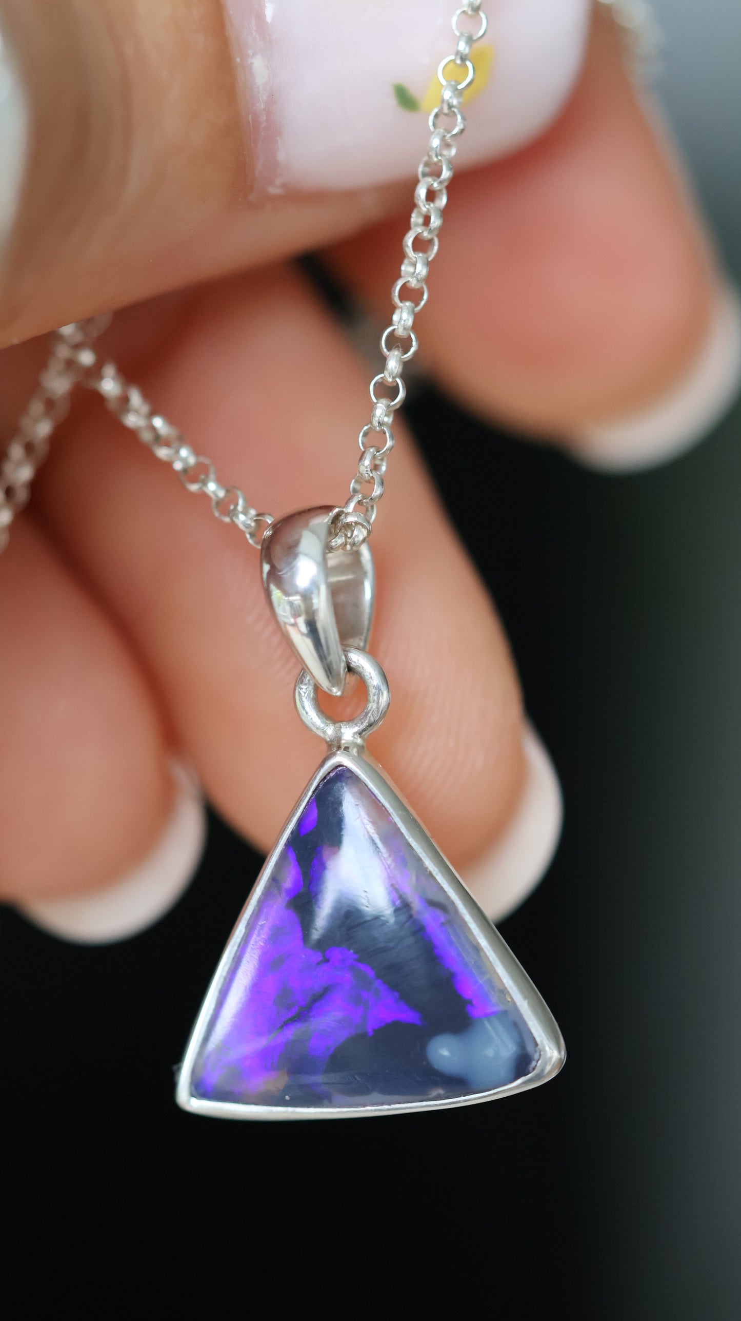 Purple - Solid Opal Pendant