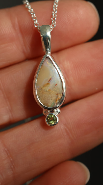 Aira Opal &amp; Peridot Pendant