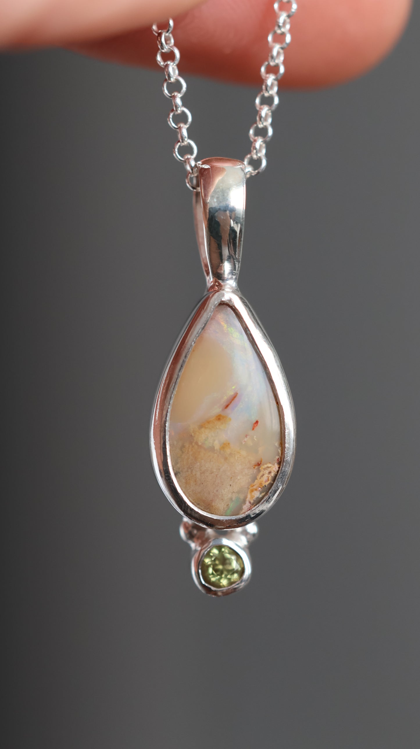 Aira Opal &amp; Peridot Pendant