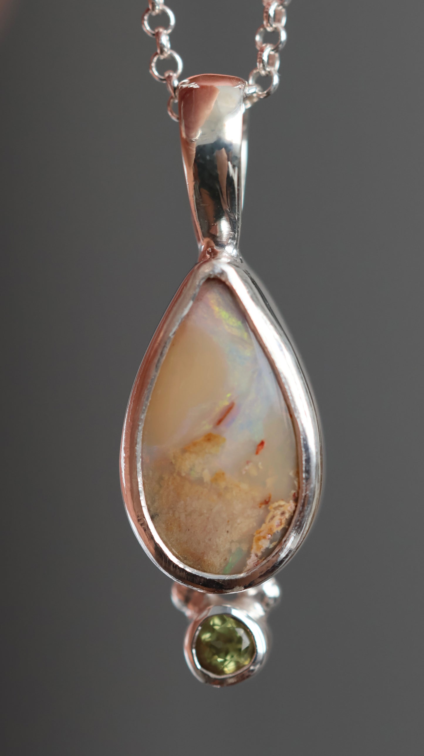 Aira Opal &amp; Peridot Pendant