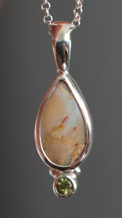 Aira Opal &amp; Peridot Pendant