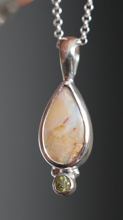 Aira Opal &amp; Peridot Pendant