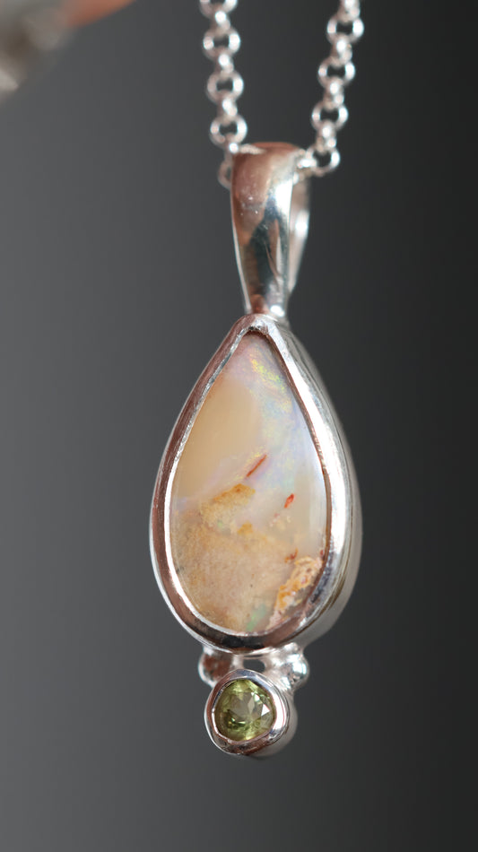 Aira Opal &amp; Peridot Pendant