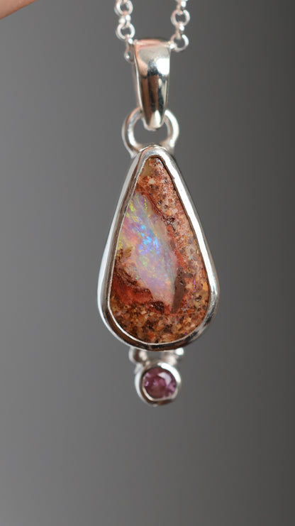 Opal & Pink Topaz Pendant