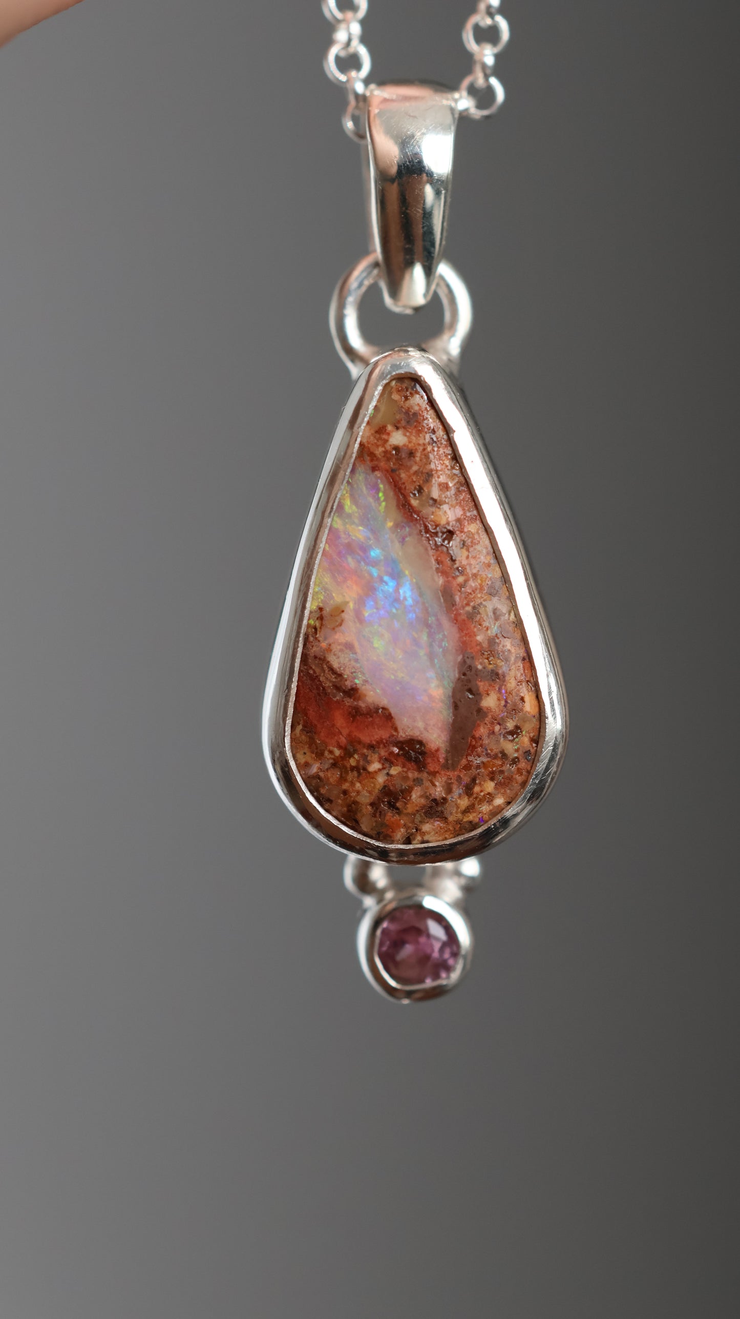 Opal & Pink Topaz Pendant