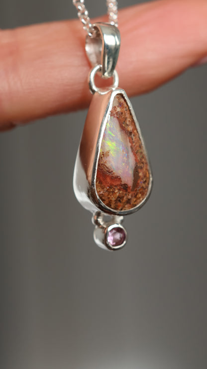 Opal & Pink Topaz Pendant