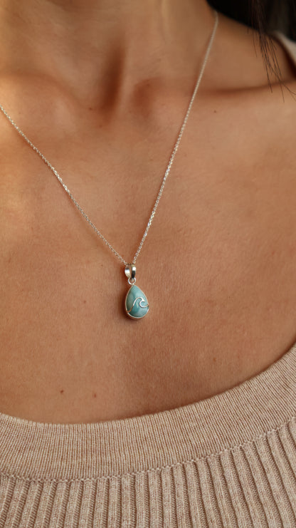 Wave Larimar - Necklace