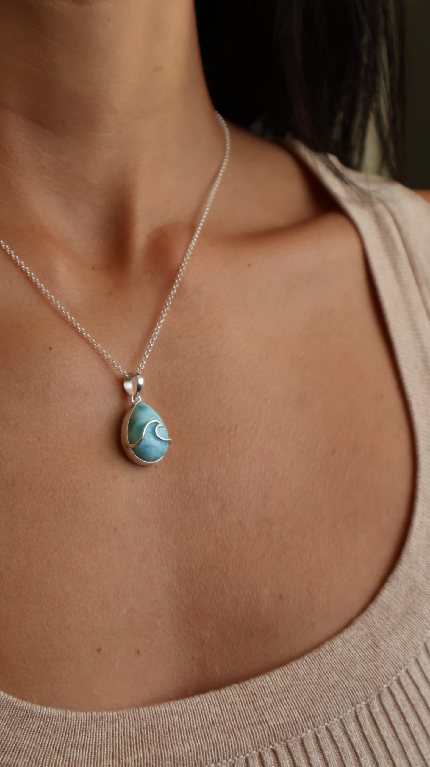 Wave Larimar - Necklace