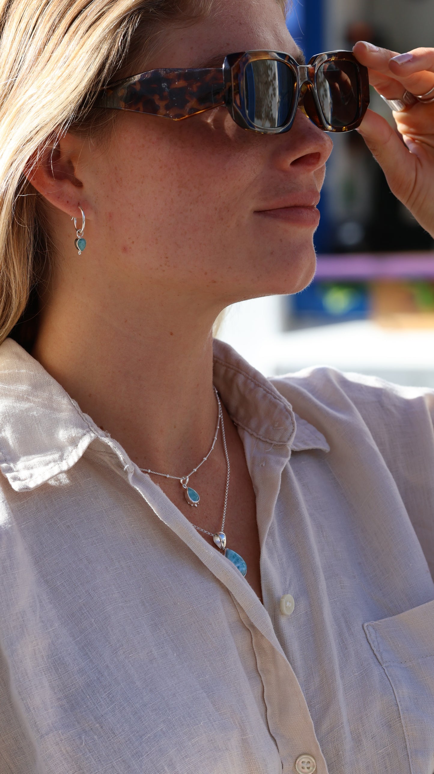 Annie - Larimar Necklace