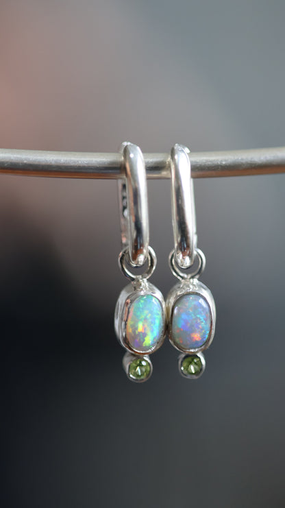 Opal & Peridot Hoops