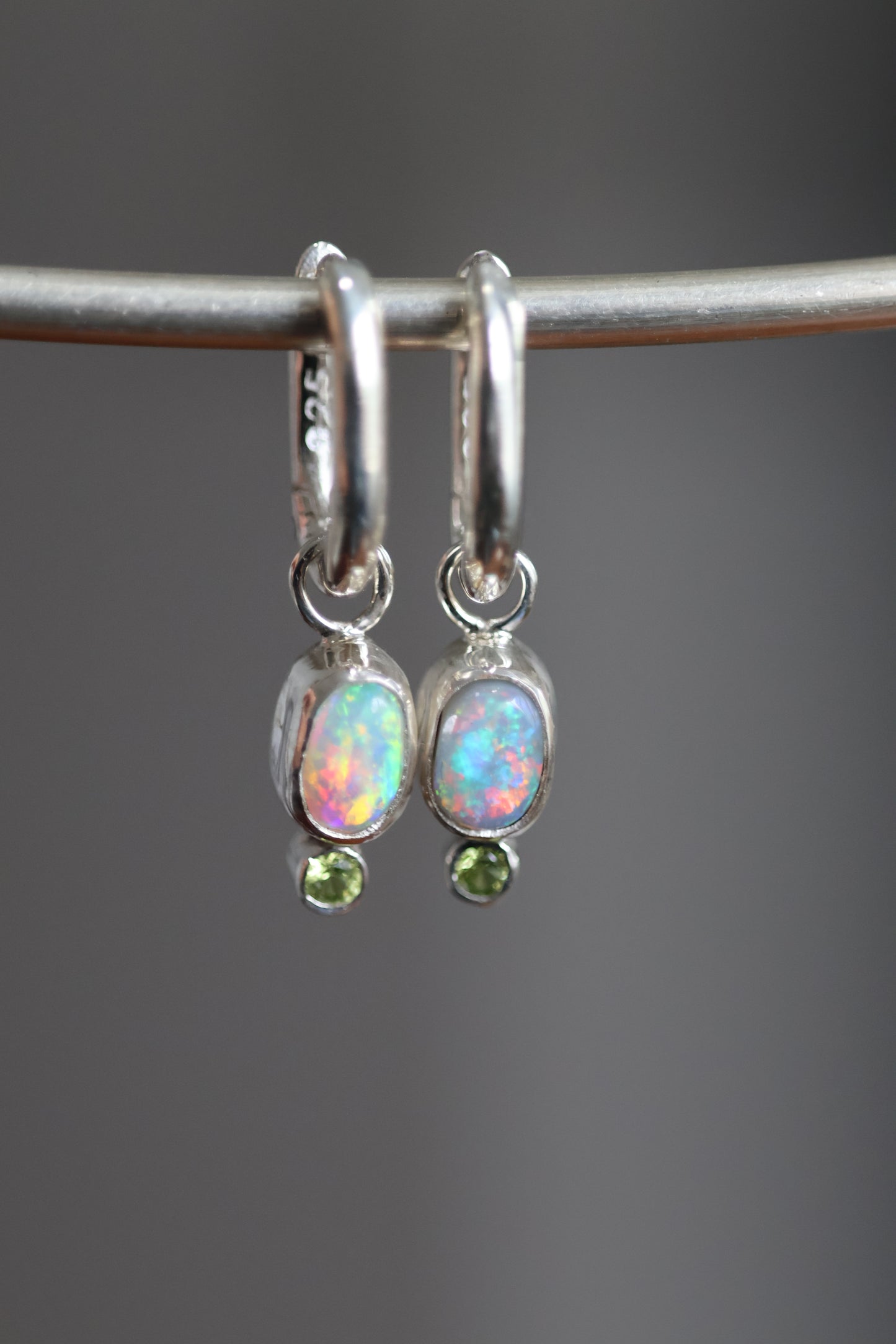 Opal & Peridot Hoops