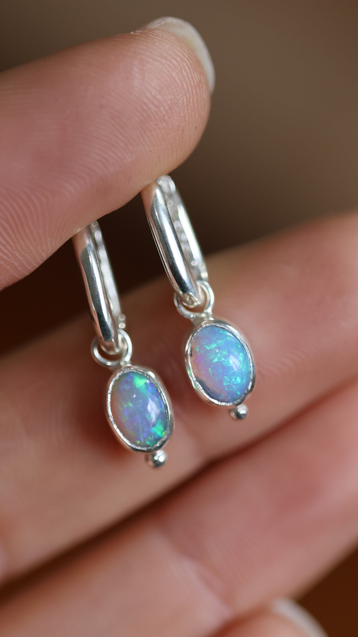 Boulder Opal  Hoops
