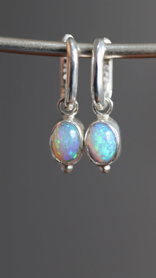 Boulder Opal  Hoops