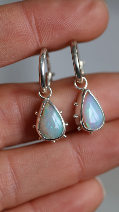 Boulder Opal Hoops
